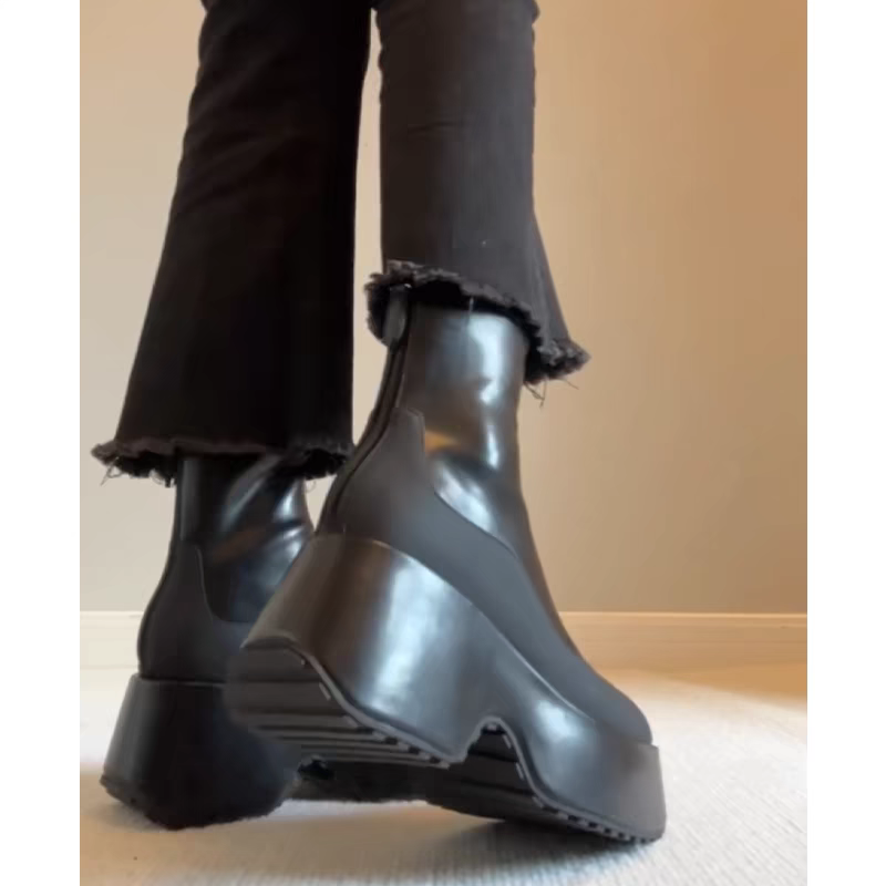 Trendige Plateau-Stiefeletten mit Chunky-Absatz & Square-Toe-Design