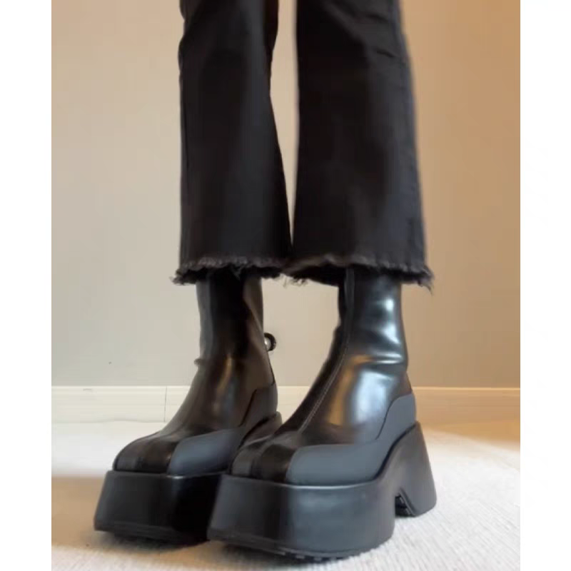 Trendige Plateau-Stiefeletten mit Chunky-Absatz & Square-Toe-Design